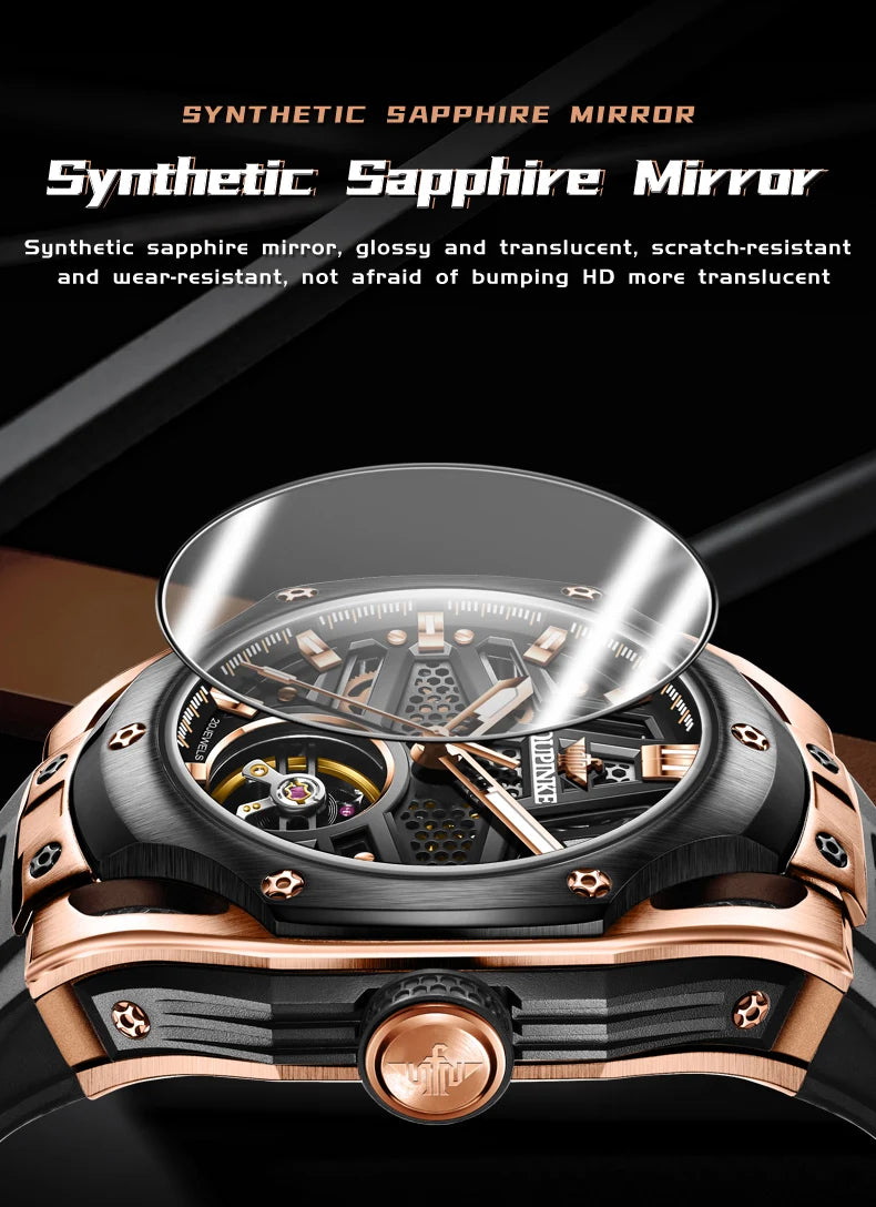 Excellence Men's Watches Full Skeleton 50ATM Waterproof Luminous Automatic Mechanical Watch