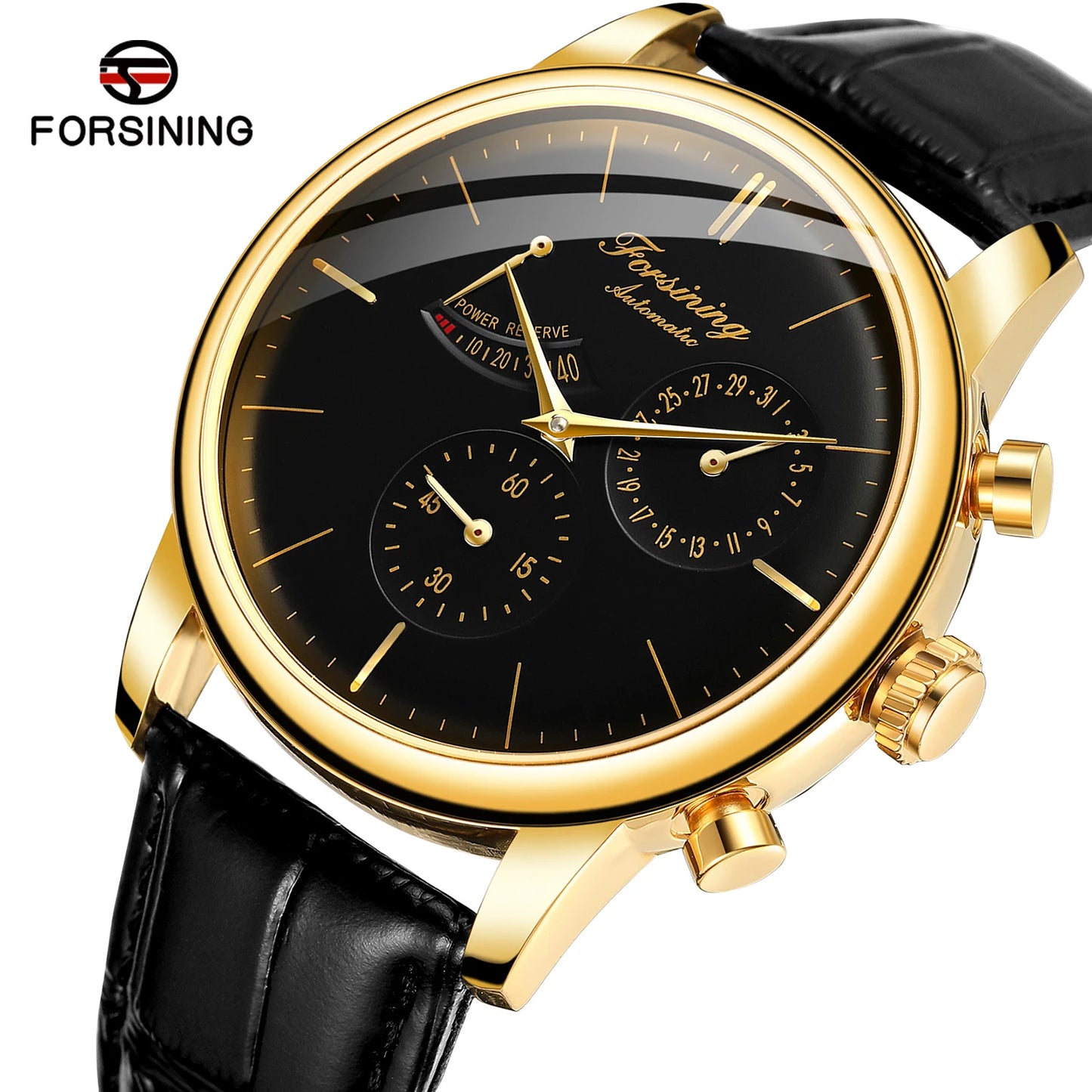 Excellence Official Power Reserve Date Automatic Rare Men Watches Leather High Quality Elegant Male Mechanical Wristwatches