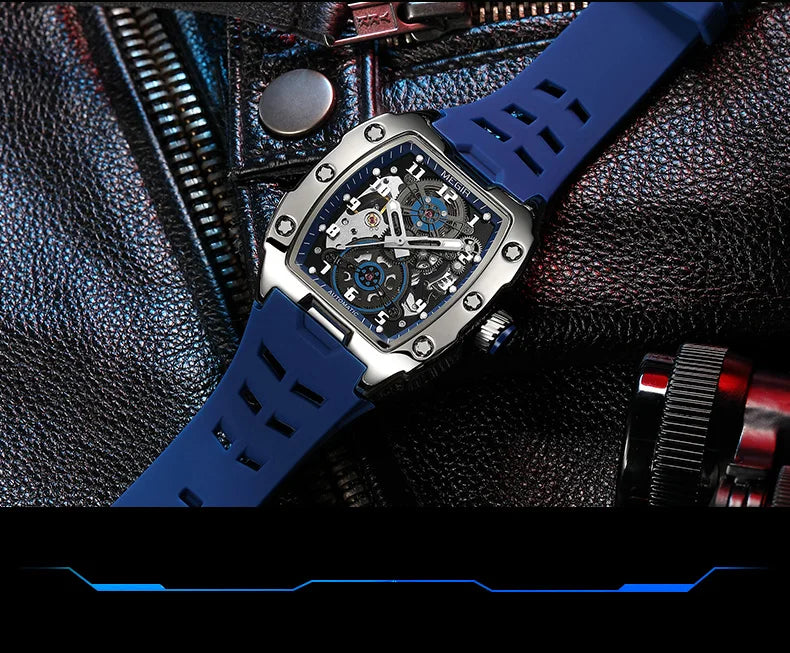 Excellence Fashion Mechanical Watch for Men Sport Hollowed Out Automatic Wristwatch Luminous Waterproof