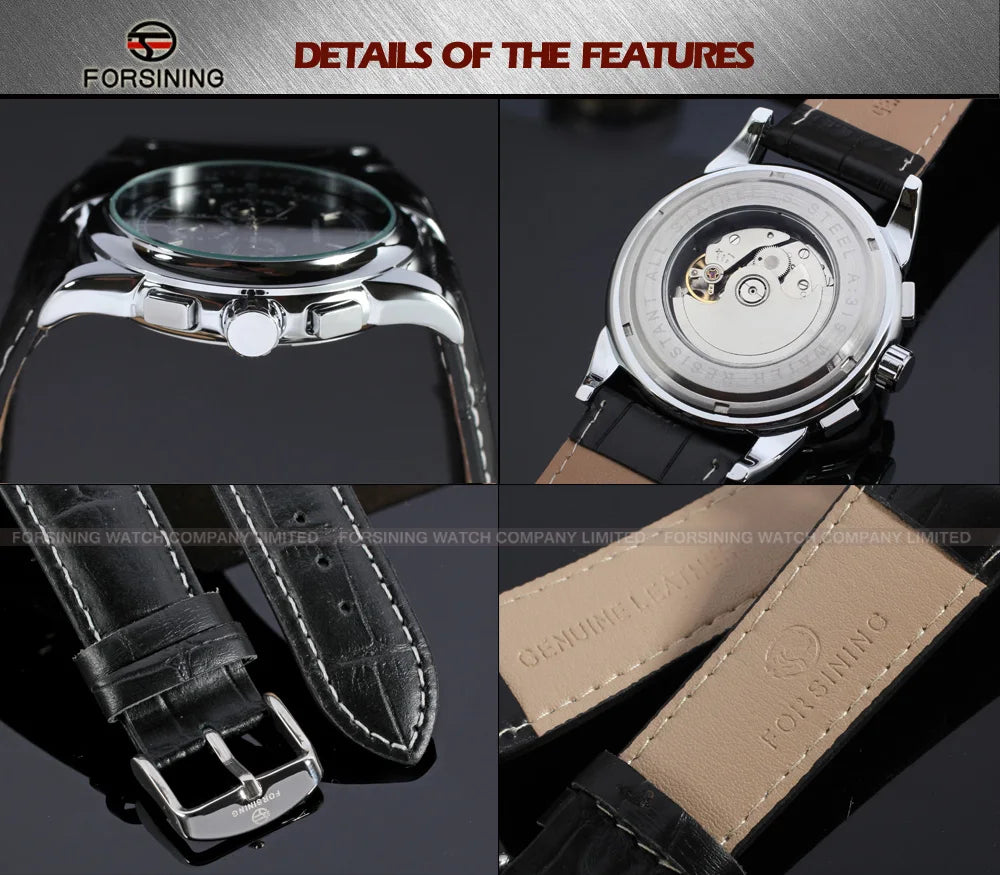 Excellence Moon Phase Multifunctional Automatic Man Watch Mechanical Waterproof Leather High-End Luxury Elegant Wrist watch