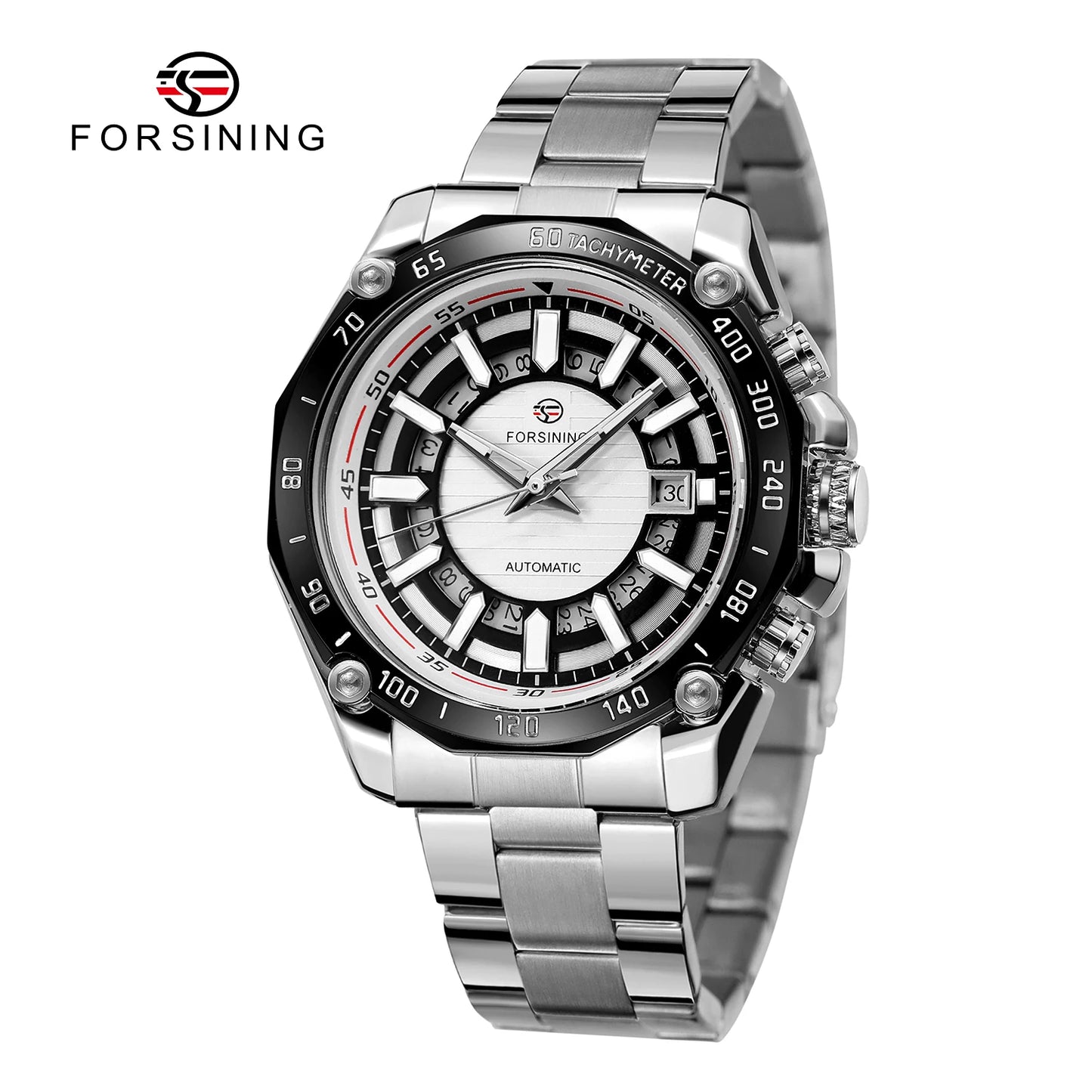 Excellence Design Timed Lap Men Automatic Mechanical Watches Men Luxury Stainless Steel Waterproof Watch Luminous Hands