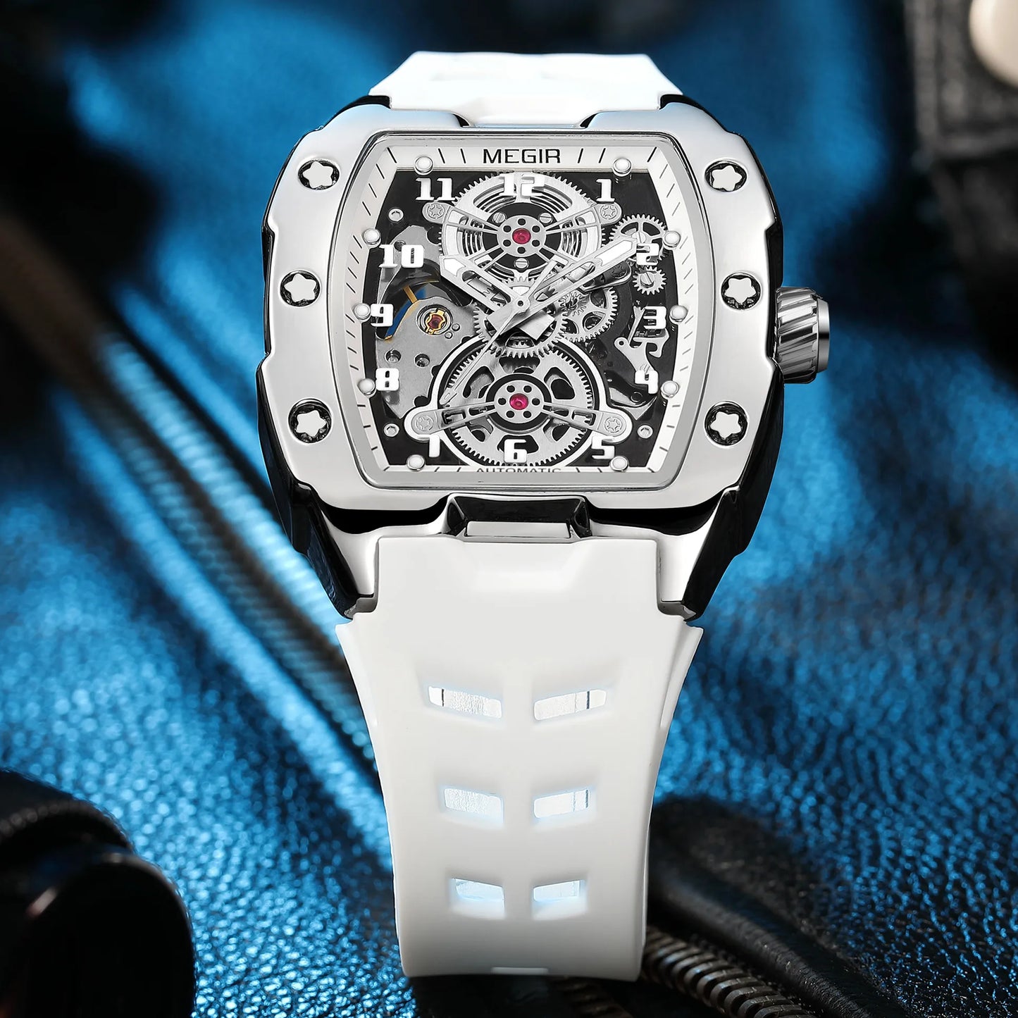 Excellence Fashion Mechanical Watch for Men Sport Hollowed Out Automatic Wristwatch Luminous Waterproof