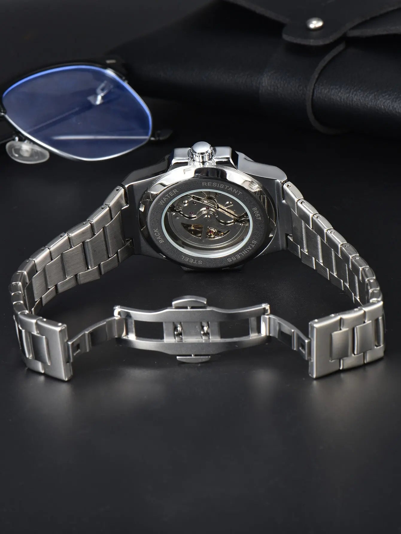 Excellence automatic watch luxury wholesale mechanical wristwatches stainless steel skeleton waterproof  men's watch