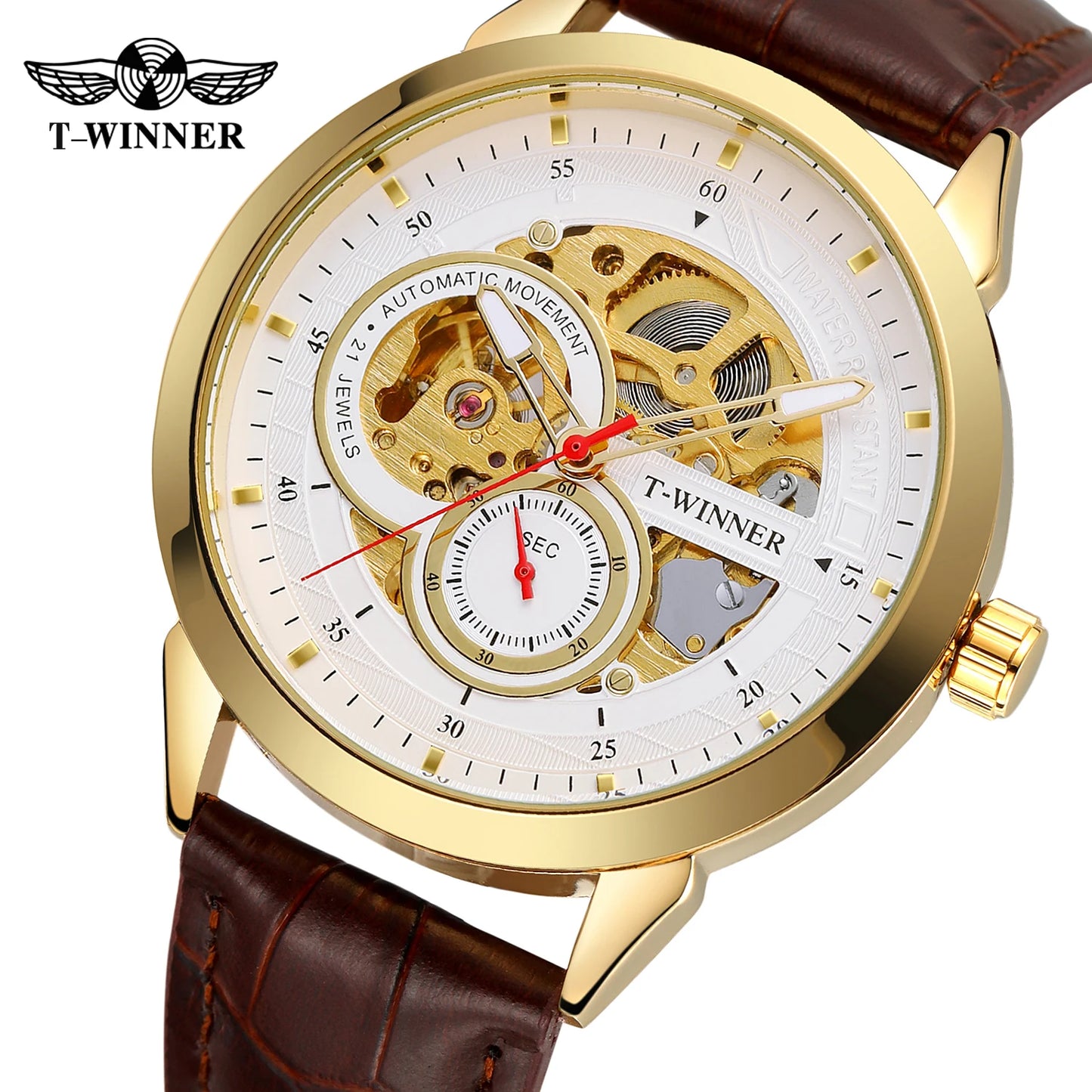 Excellence High-End Luxury Man Watch Top Brand Luxury Transparent Skeleton Mechanical Automatic Watches for men Rare Gold Wristwatch