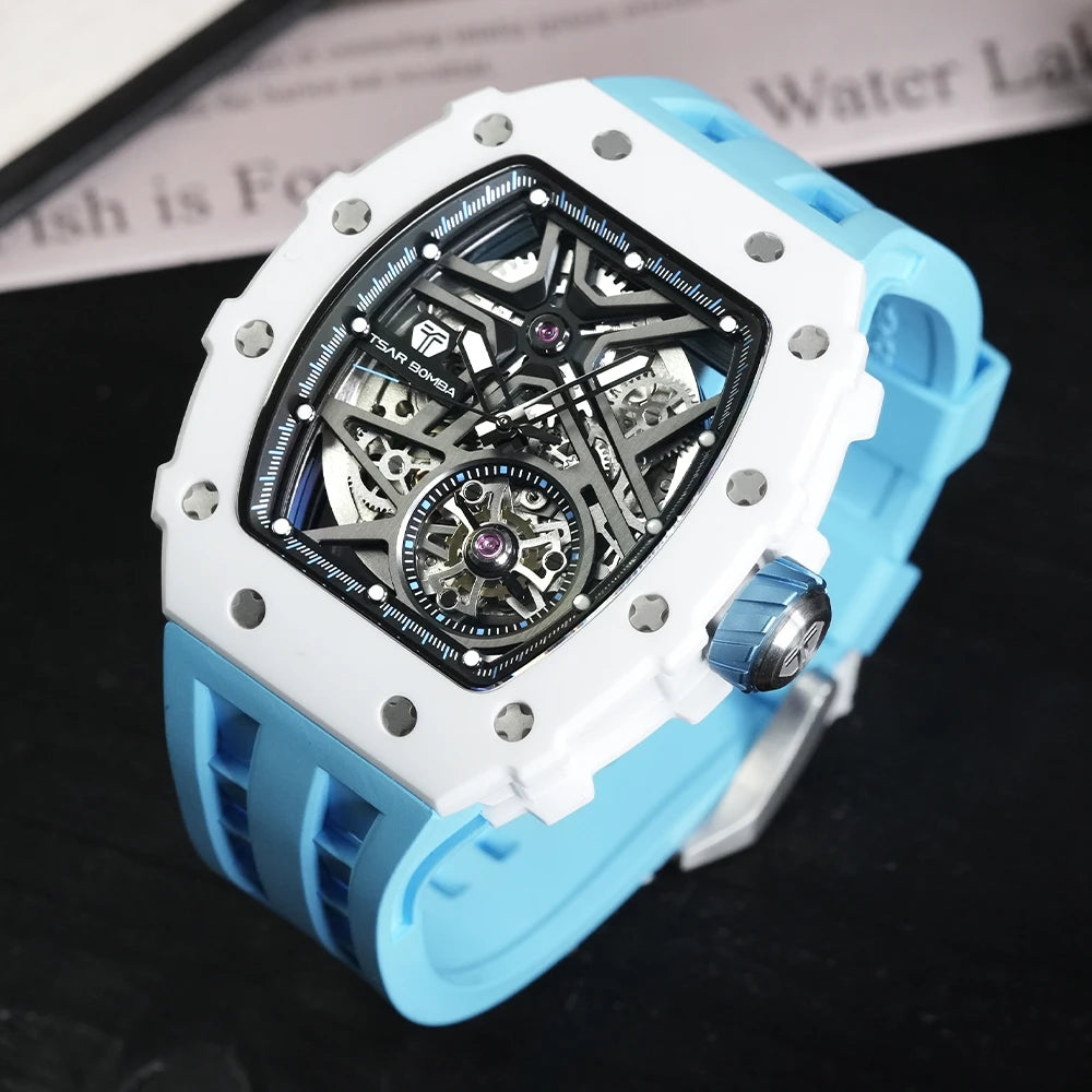 Automatic Watch for Men TSAR BOMBA Luxury Mechanical Wristwatch Ceramics Case Waterproof Clock