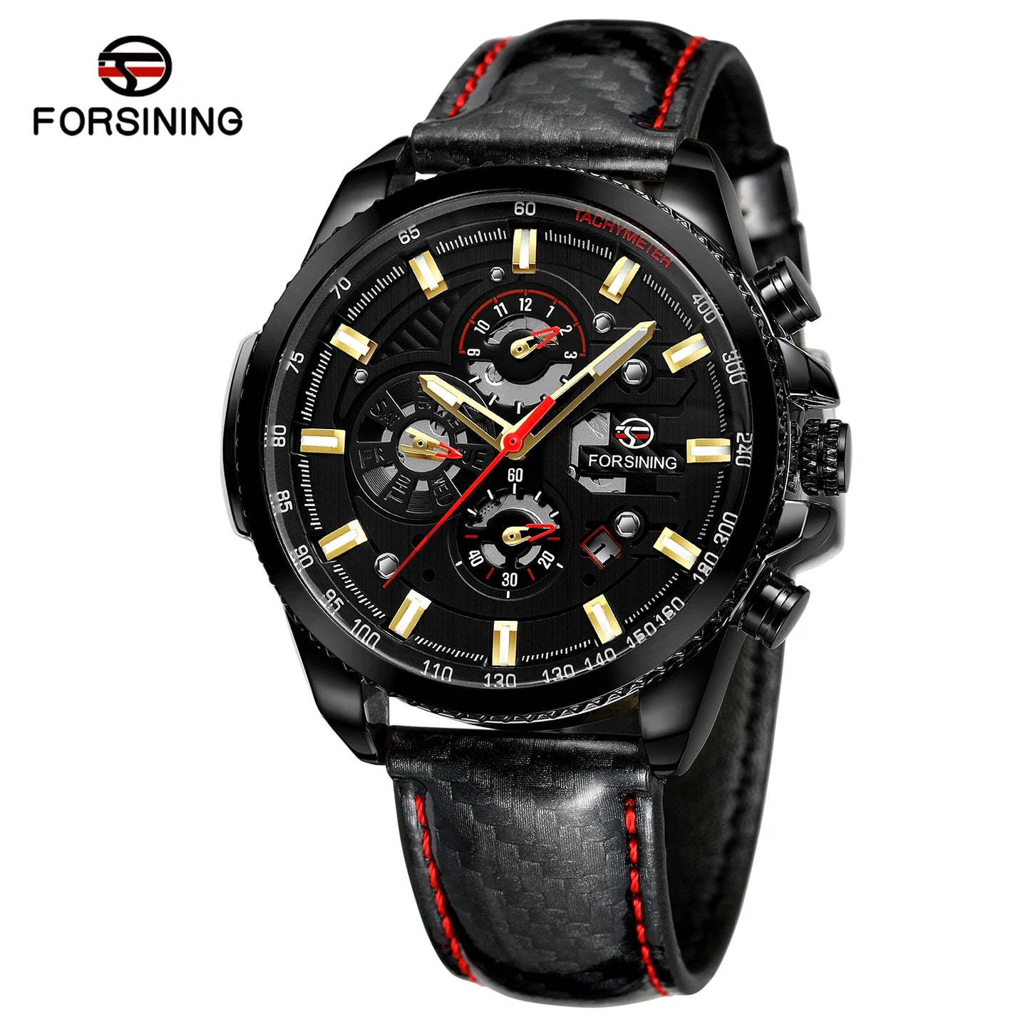 Excellence Original Waterproof Luminous Big Blue Dial Mechanical Watches Luxury Men Watch Multifunctional Automatic Date Leather Wrist