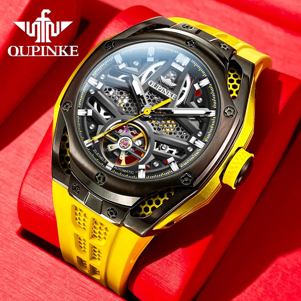 Excellence Men's Watches Full Skeleton 50ATM Waterproof Luminous Automatic Mechanical Watch