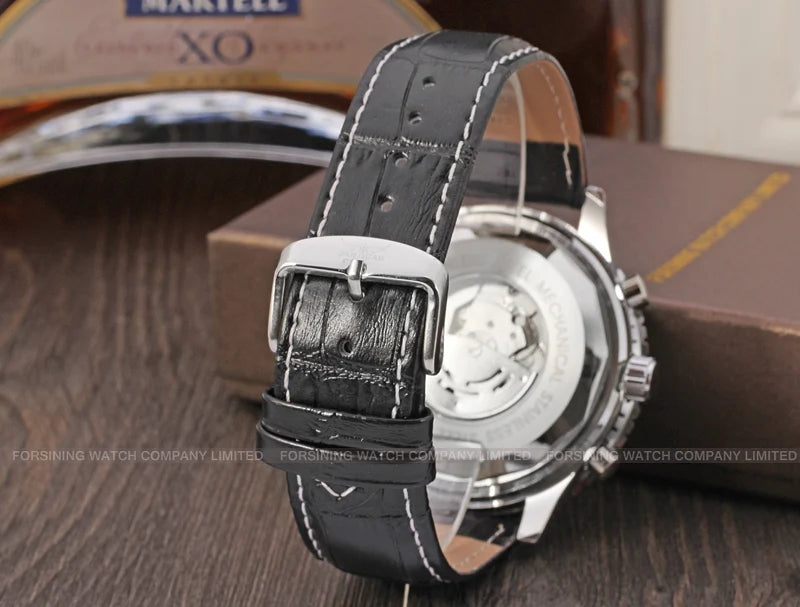 Excellence Original Replica Big Dial Multifunctional Automatic Man Watch Leather Vintage Mechanical Waterproof Men Watch.