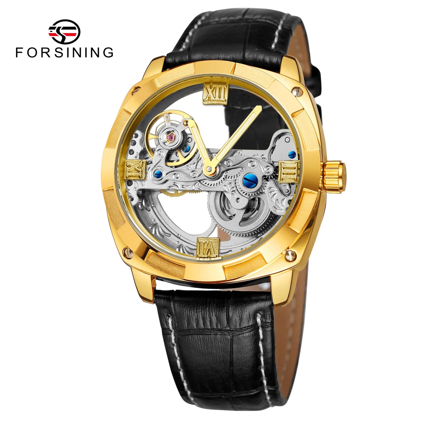 Excellence Top Brand Luxury Stainless Steel Skeleton Tourbillon Automatic Movement Men Watch Mechanical Waterproof Luminous Wrist Clock